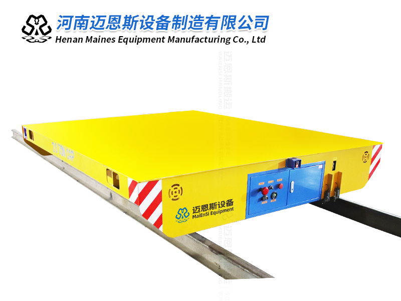 大噸位電瓶導(dǎo)軌式轉(zhuǎn)運(yùn)平車試機(jī)成功